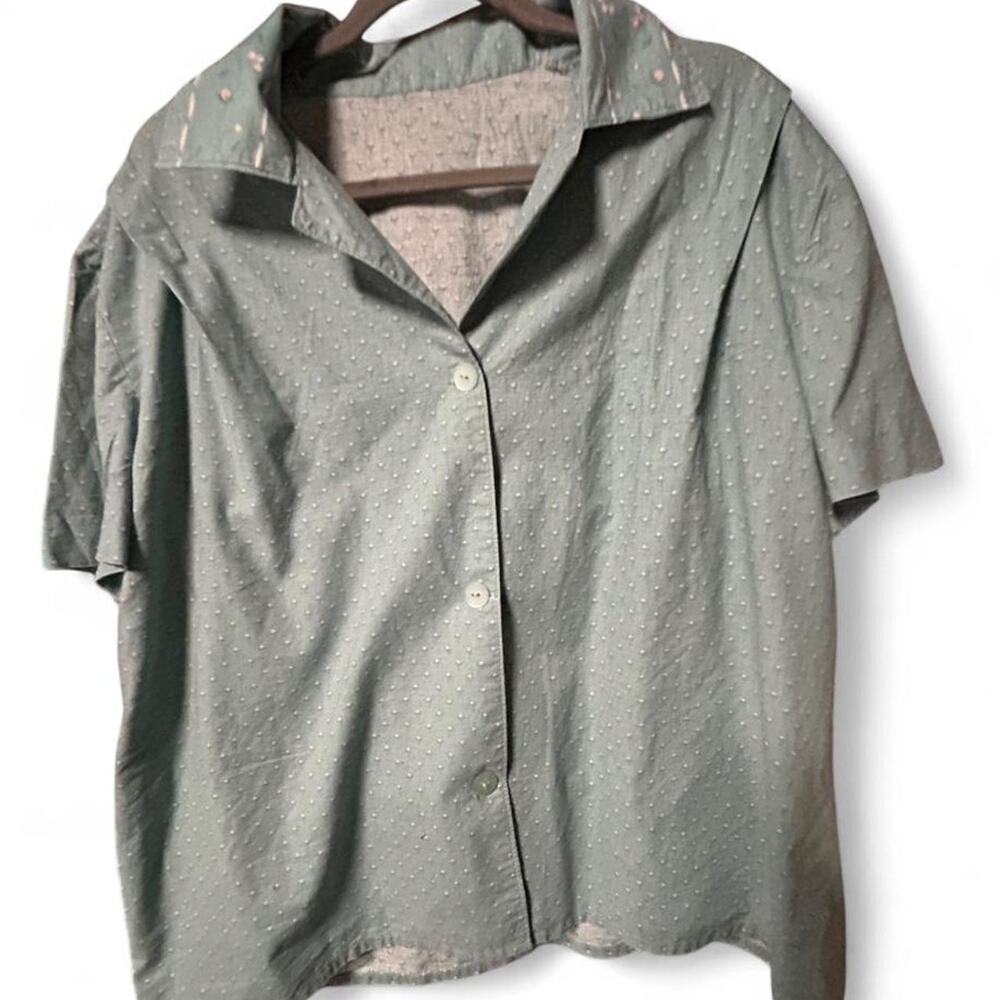 2XL / 3XL boxy relaxed vintage handmade cottagecore button up blouse floral